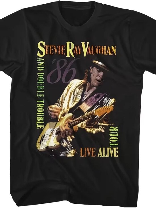 Posh M Other - Music by Stevie Ray Vaughan Live Performance Tour Black Adult T-Shirt 189